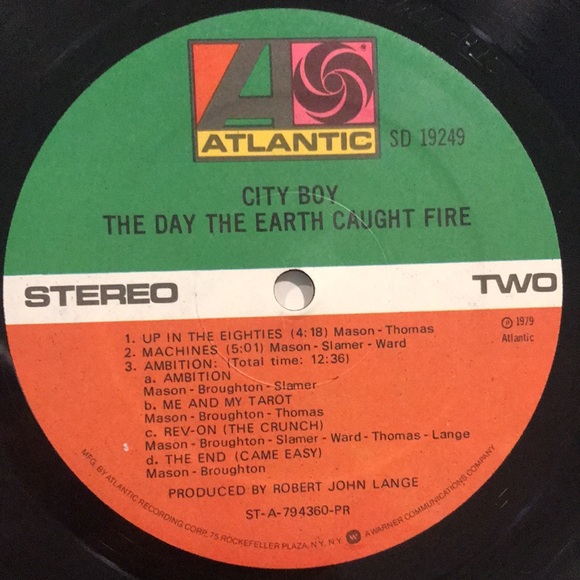 3/$30 City Boy “The Day the Earth Caught Fire” vintage vinyl album 1979 - Picture 4 of 5